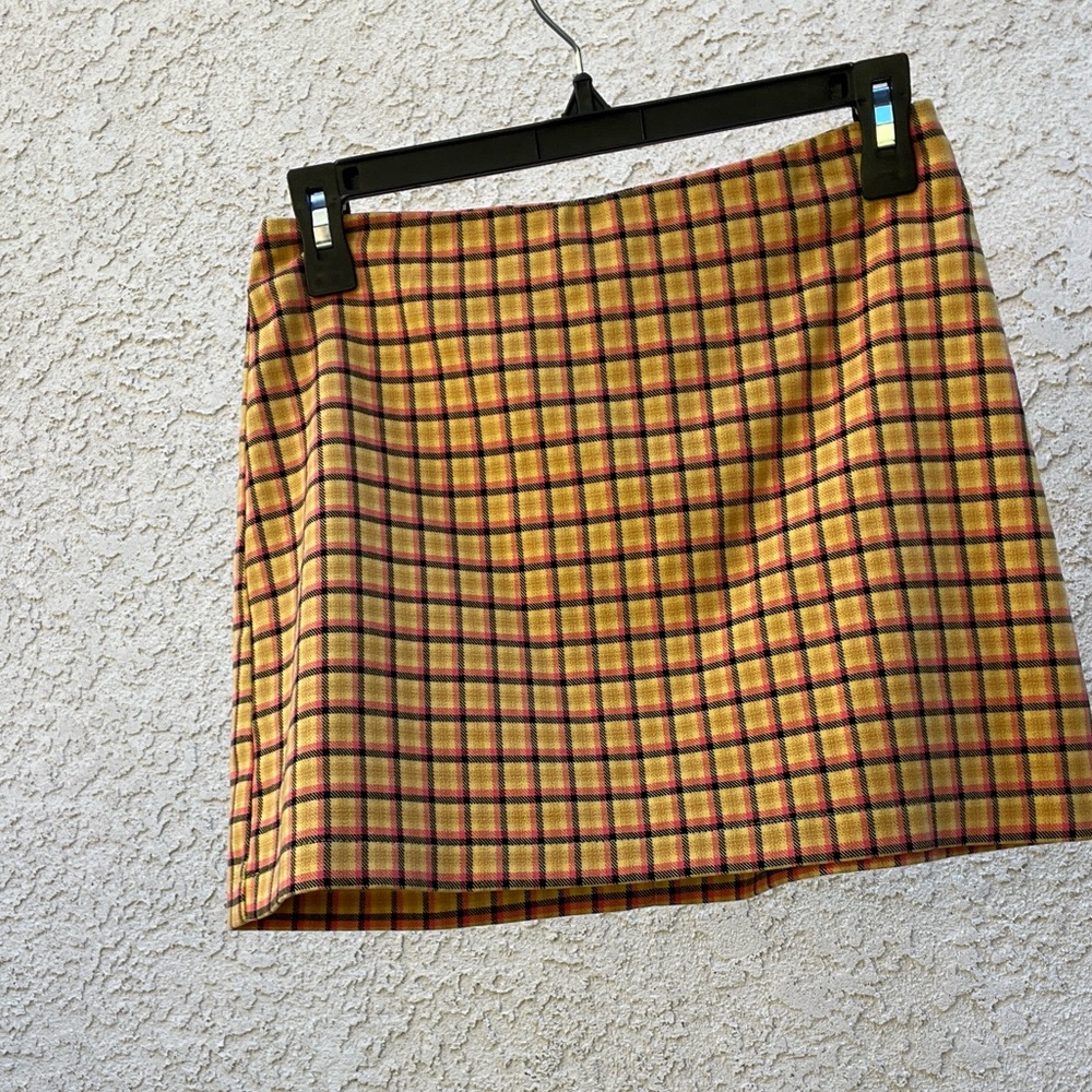Yellow checkered mini skirt